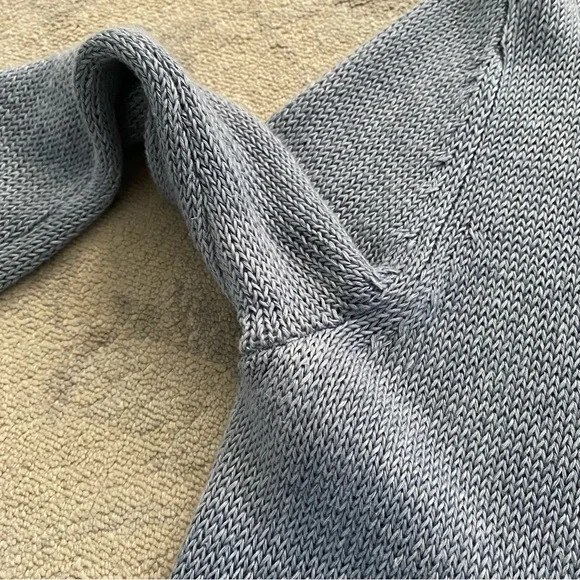 Talbots 100% Linen Cardigan Sweater Small Blue Three Quarter Sleeve Lightweight - Picture 4 of 11